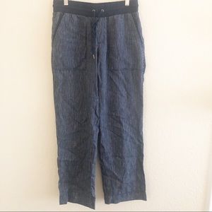 Athleta Linen Navy Blue Pants Size 6